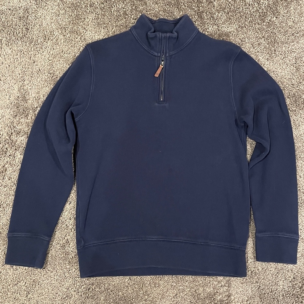 Lands’ End Quarter Zip, Tailored Fit, Small, Navy